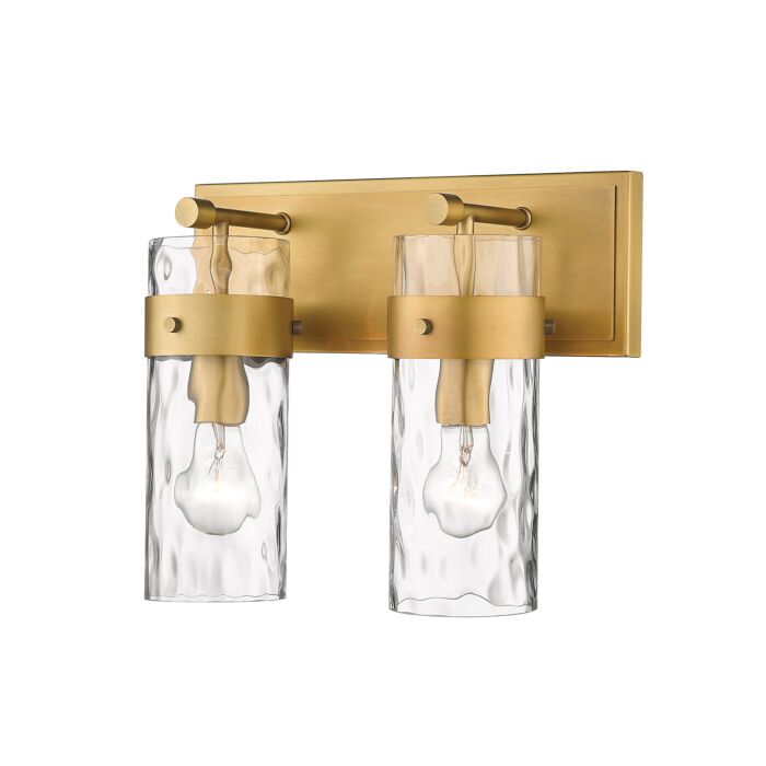 Z Lite Fontaine 2 Light Bathroom Vanity Light In Rubbed Brass