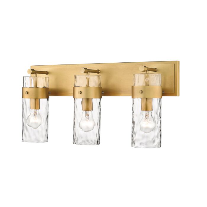 Z Lite Fontaine 3 Light Bathroom Vanity Light In Rubbed Brass