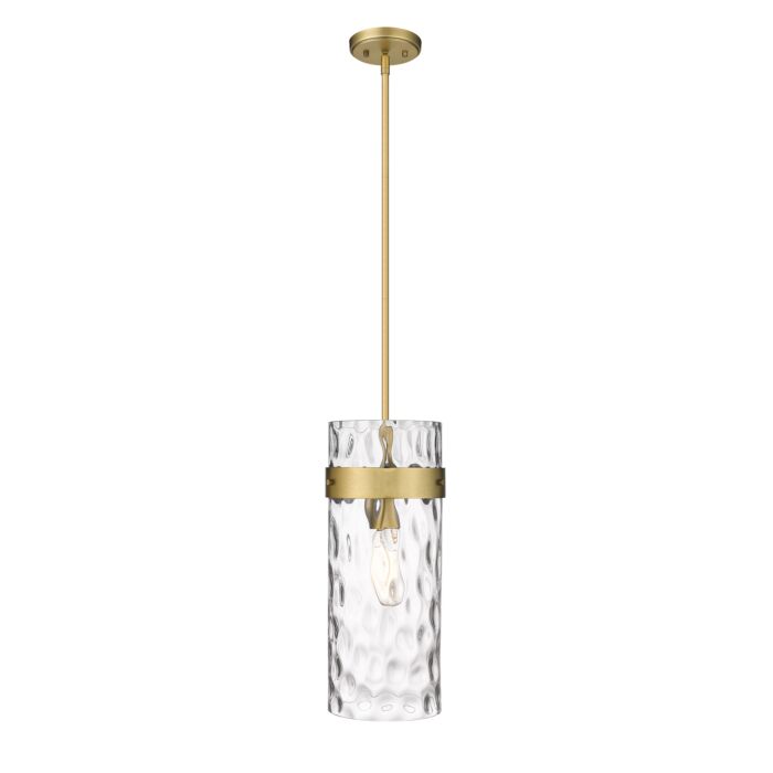 Z Lite Fontaine 1 Light Pendant Light In Rubbed Brass