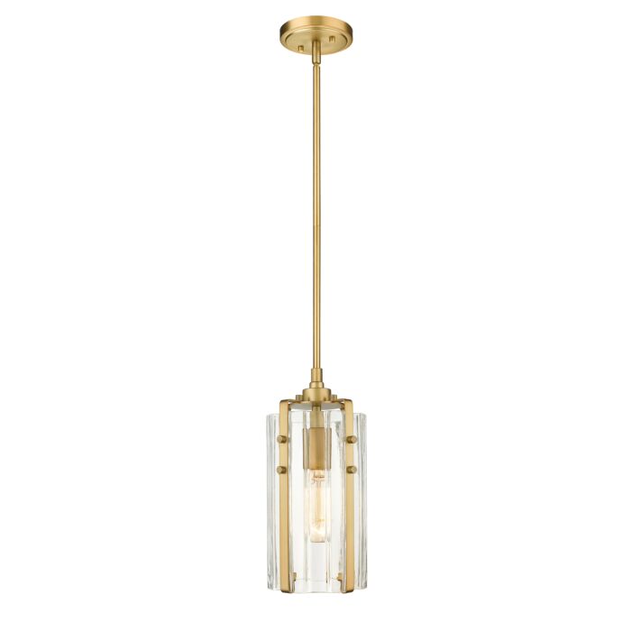 Z Lite Alverton 1 Light Mini Pendant Light In Rubbed Brass