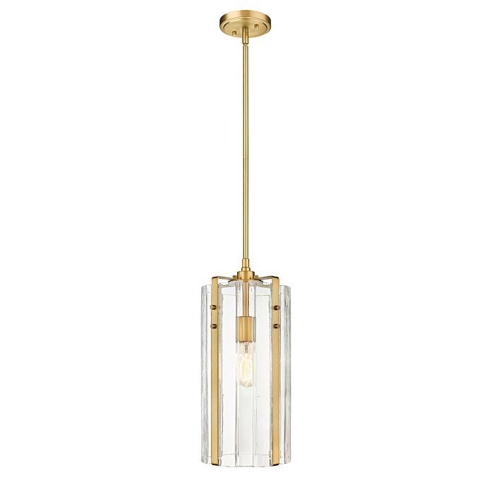 Z Lite Alverton 1 Light Pendant Light In Rubbed Brass