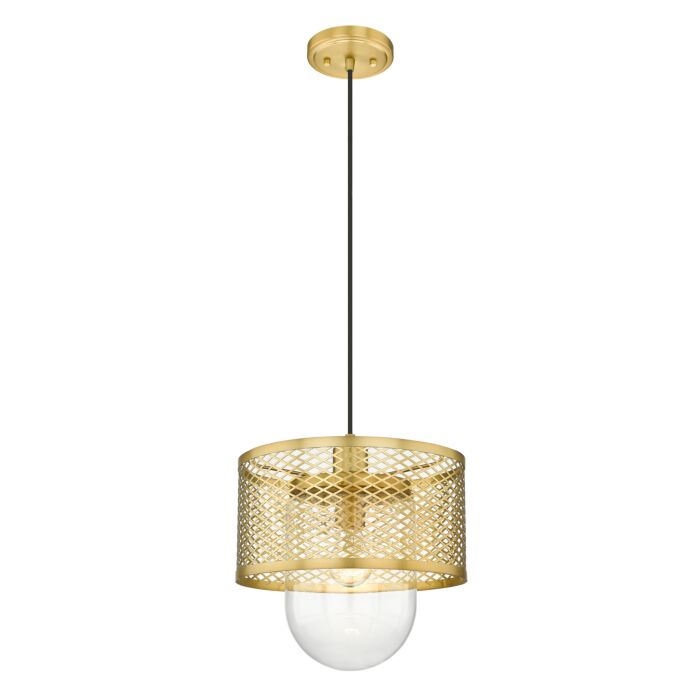 Z Lite Kipton 1 Light Pendant Light In Rubbed Brass