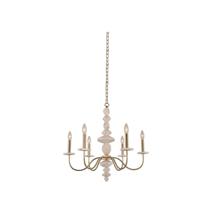 Kalco Carrara 6 Light Rustic Chandelier in Champagne Gold