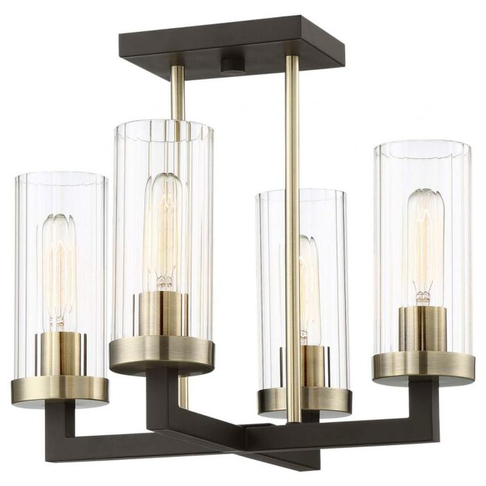 Minka Lavery Ainsley Court 4 Light 16 Inch Ceiling Light in Aged Kinston Bronze with Brushed