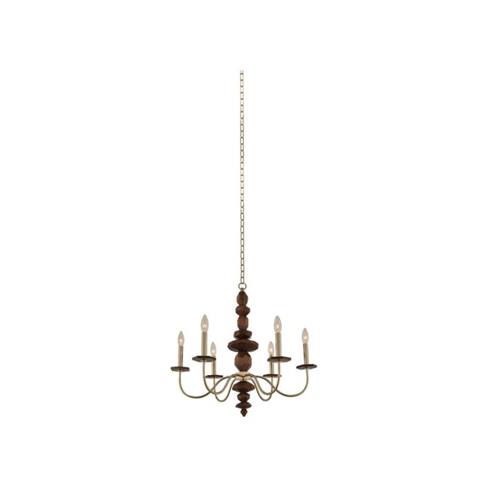 Kalco Lassen 6 Light Rustic Chandelier in Champagne Gold