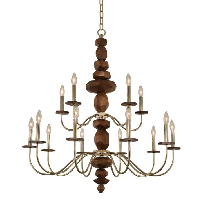 Kalco Lassen 15 Light Rustic Chandelier in Champagne Gold
