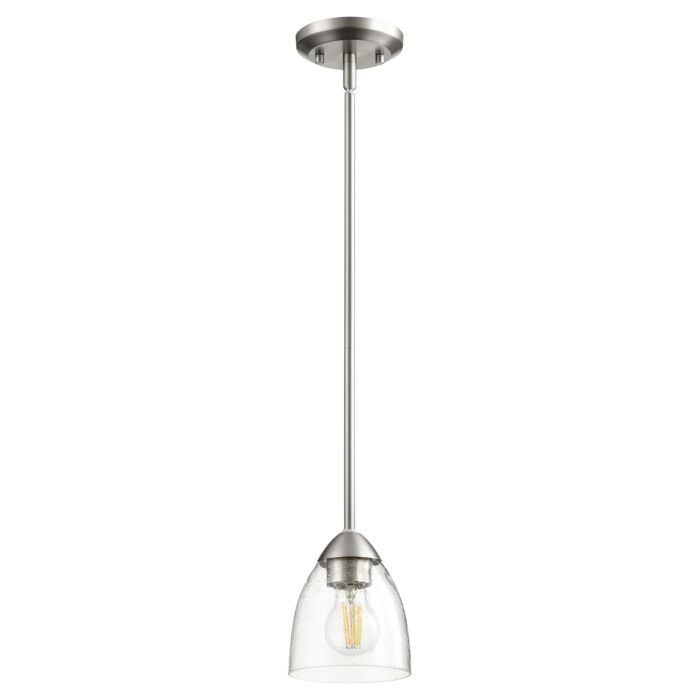 Quorum Barkley 6 Inch Pendant Light in Satin Nickel with