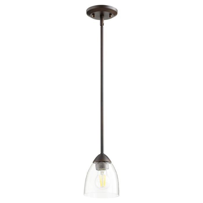 Quorum Barkley 6 Inch Pendant Light in Oiled Bronze with