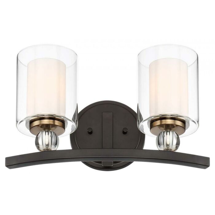 Minka Lavery Studio 5 2 Light Bathroom Vanity Light in Painted Bronze with Natural Brush