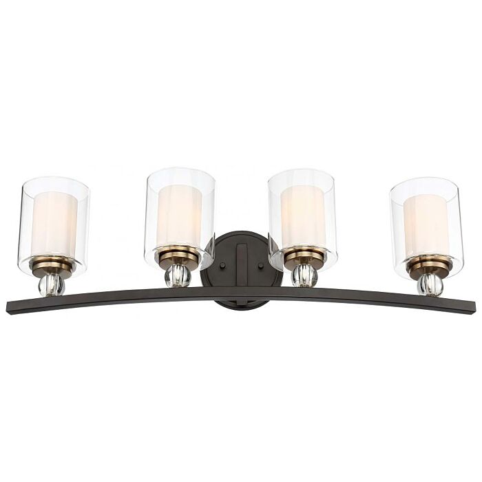 Minka Lavery Studio 5 4 Light Bathroom Vanity Light in Painted Bronze with Natural Brush