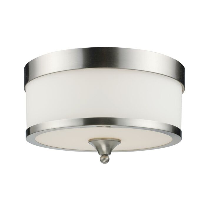 Z Lite Cosmopolitan 3 Light Flush Mount Ceiling Light In Brushed Nickel