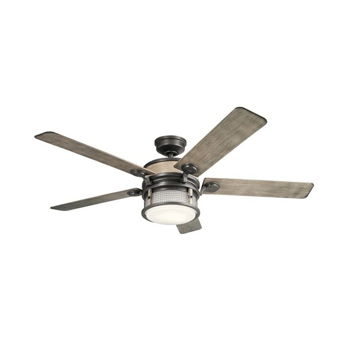 Kichler Ahrendale 1 Light 60 Inch Outdoor Ceiling Fan in Anvil Iron
