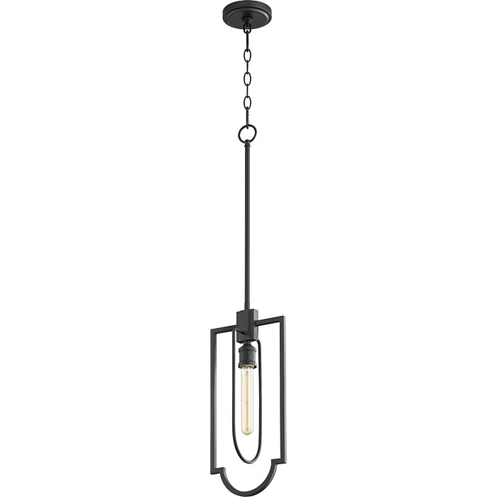 Quorum Traditional 8 Inch Pendant Light in Noir