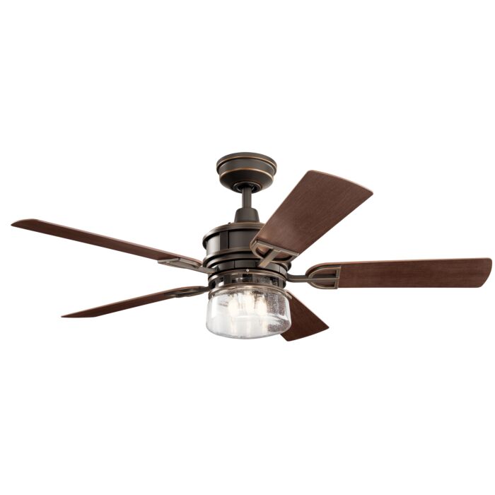 Kichler Lyndon Patio 3 Light 52 Inch Outdoor Ceiling Fan in Olde Bronze