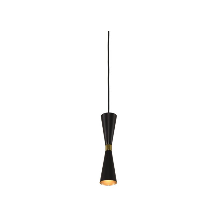 Kalco Milo Mini Pendant in Black and Vintage Brass