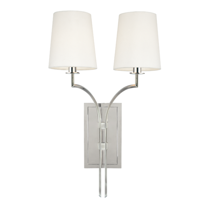 Hudson Valley Glenford 2 Light 22 Inch Wall Sconce in Polished Nickel