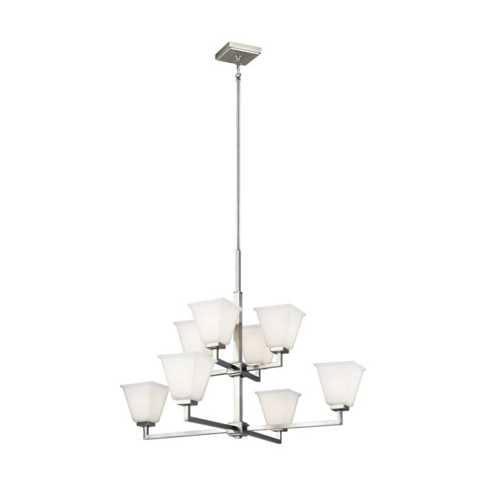 Sea Gull Ellis Harper 8 Light Transitional Chandelier in Brushed Nickel