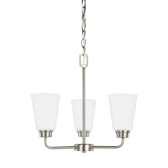 Sea Gull Kerrville 3 Light Chandelier in Brushed Nickel