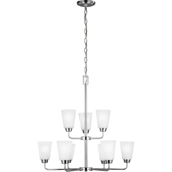 Sea Gull Kerrville 9 Light Chandelier in Chrome