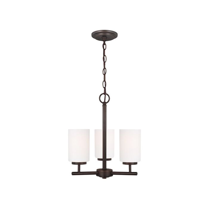 Sea Gull Oslo 3 Light Contemporary Chandelier in Bronze