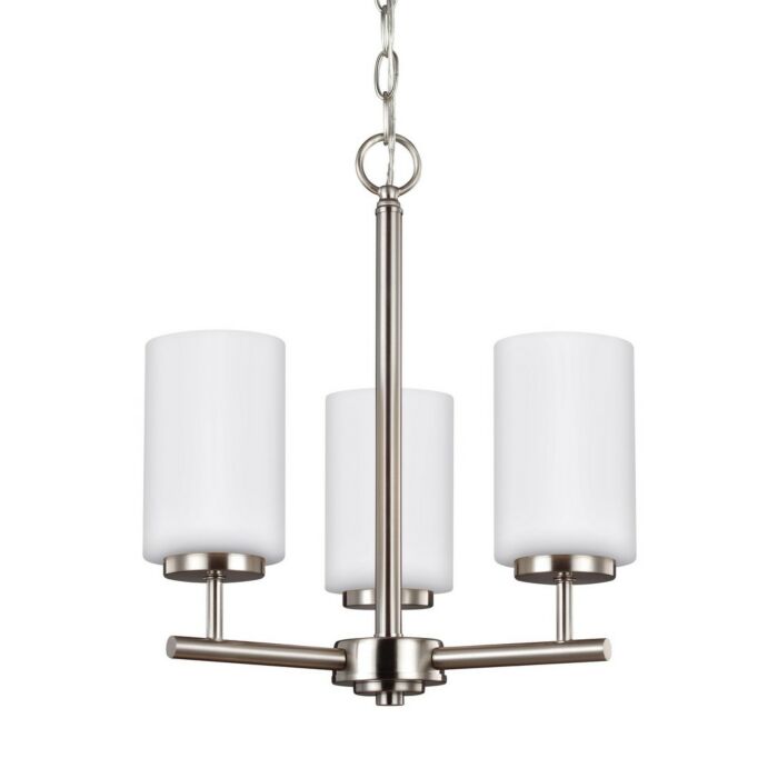 Sea Gull Oslo 3 Light Chandelier in Brushed Nickel
