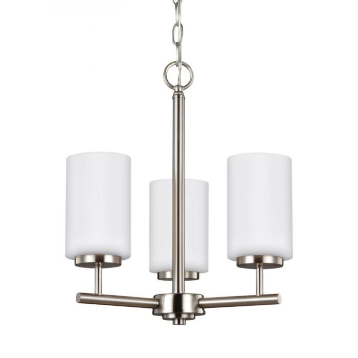 Sea Gull Oslo 3 Light Chandelier in Brushed Nickel