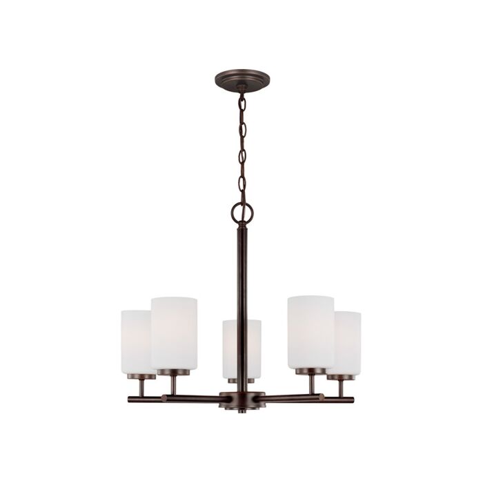 Sea Gull Oslo 5 Light Contemporary Chandelier in Bronze
