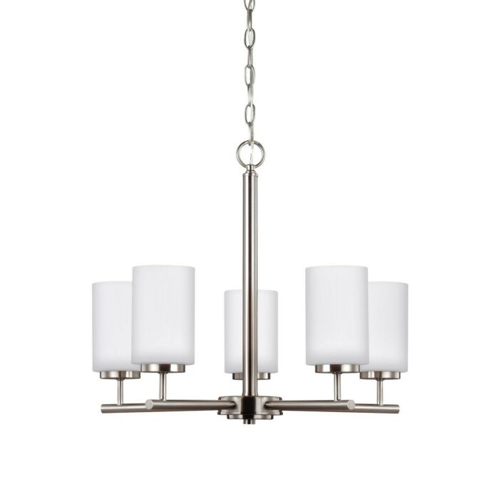 Sea Gull Oslo 5 Light Chandelier in Brushed Nickel