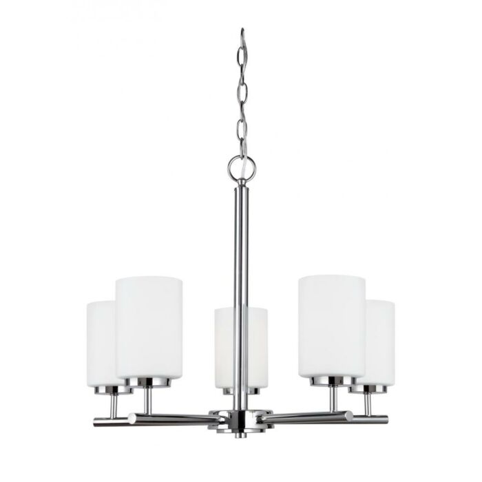 Sea Gull Oslo 5 Light Chandelier in Chrome