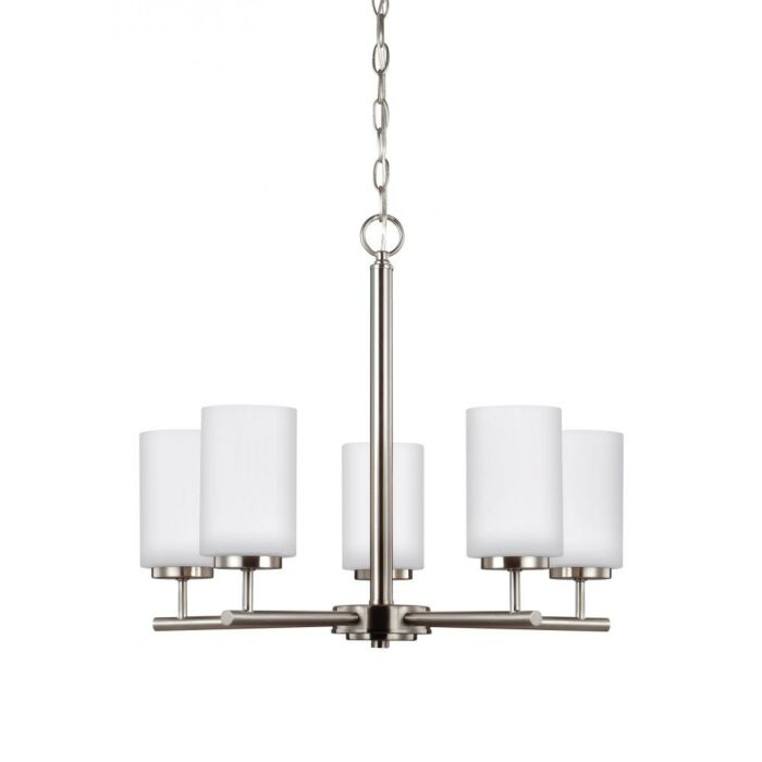 Sea Gull Oslo 5 Light Chandelier in Brushed Nickel