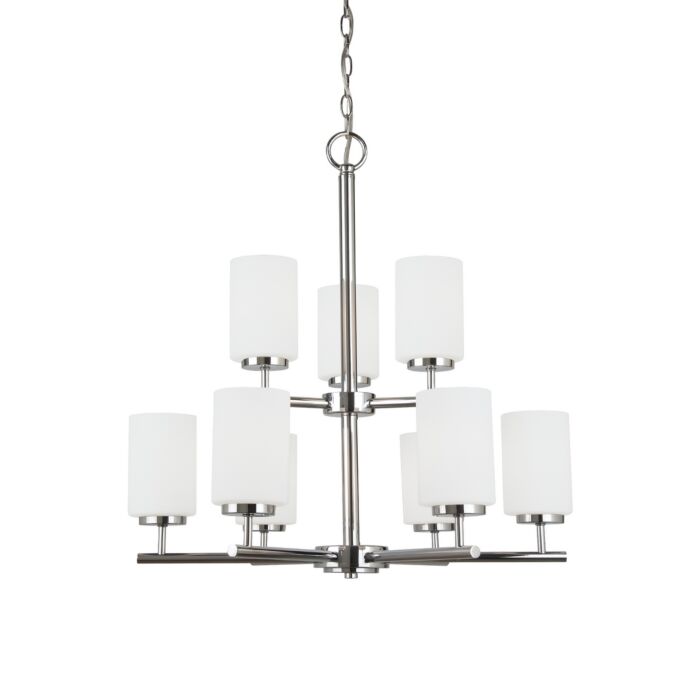 Sea Gull Oslo 9 Light Chandelier in Chrome