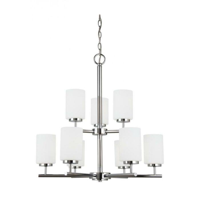 Sea Gull Oslo 9 Light Chandelier in Chrome