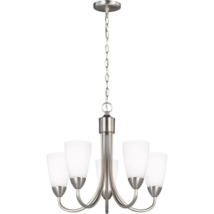 Sea Gull Seville 5 Light Chandelier in Brushed Nickel