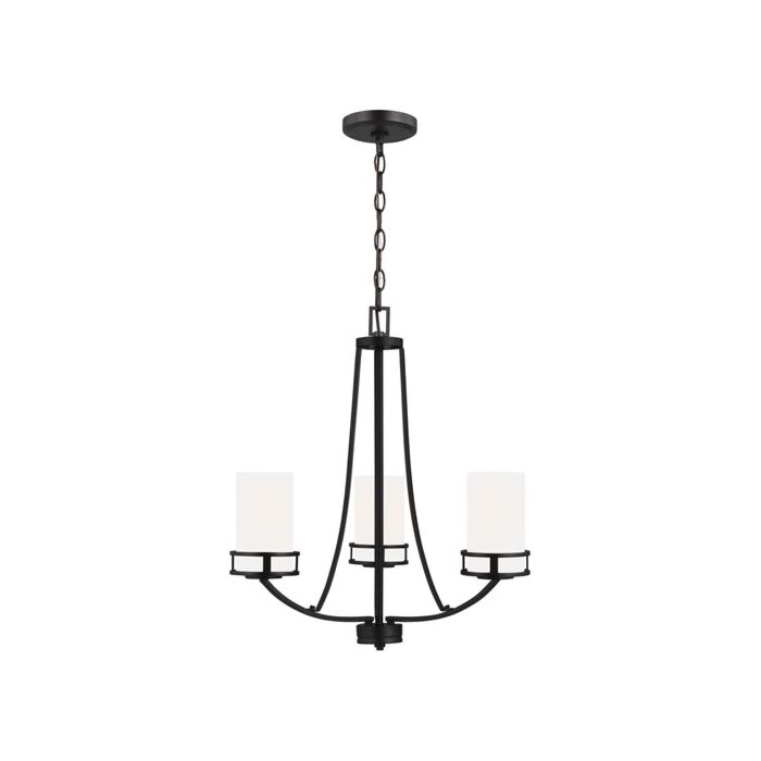 Sea Gull Robie 3 Light Rustic Chandelier in Midnight Black