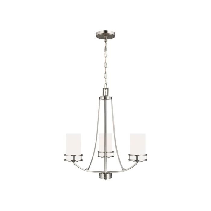 Sea Gull Robie 3 Light Rustic Chandelier in Brushed Nickel