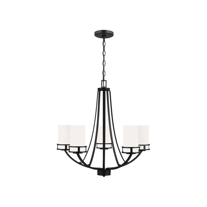 Sea Gull Robie 5 Light Rustic Chandelier in Midnight Black