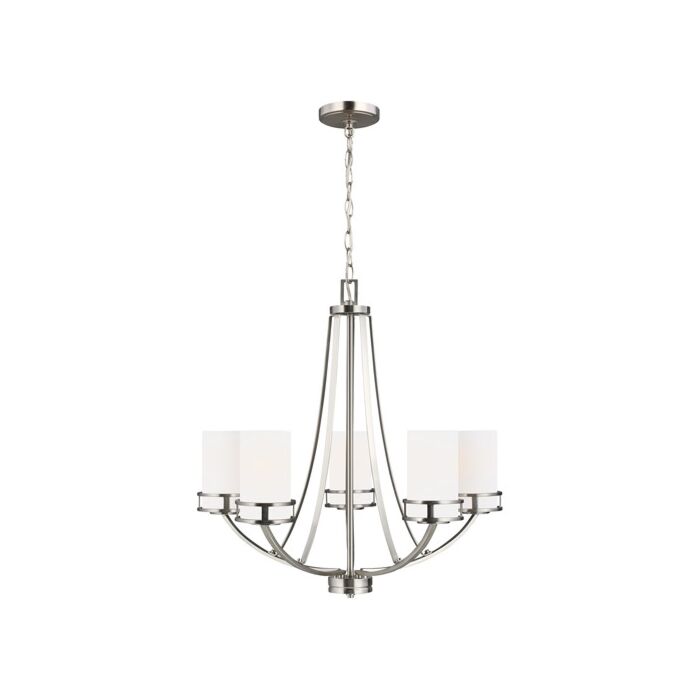 Sea Gull Robie 5 Light Rustic Chandelier in Brushed Nickel