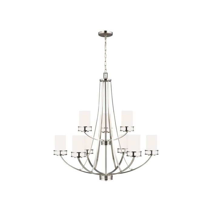 Sea Gull Robie 9 Light Rustic Chandelier in Brushed Nickel
