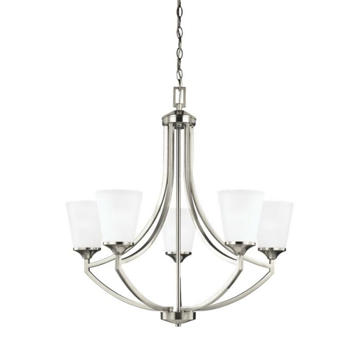 Sea Gull Hanford 5 Light Chandelier in Brushed Nickel