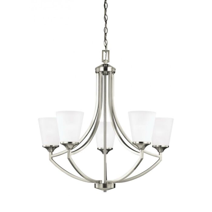 Sea Gull Hanford 5 Light Chandelier in Brushed Nickel