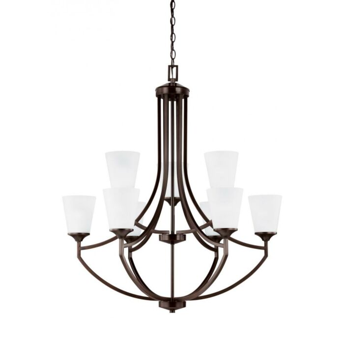 Sea Gull Hanford 9 Light Chandelier in Bronze