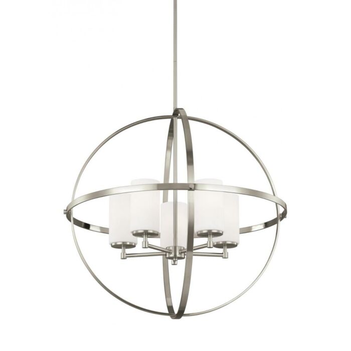 Sea Gull Alturas 5 Light Chandelier in Brushed Nickel