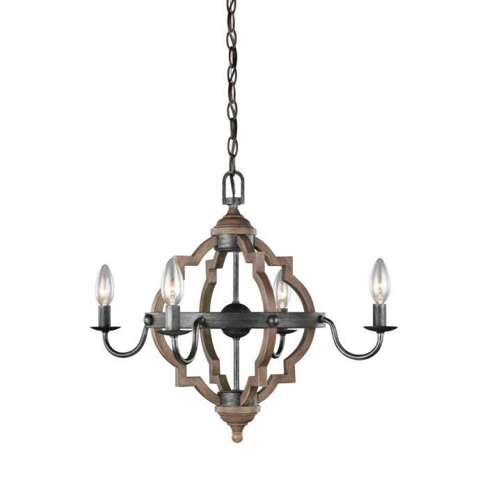Sea Gull Socorro 4 Light Quatrefoil Chandelier in Stardust