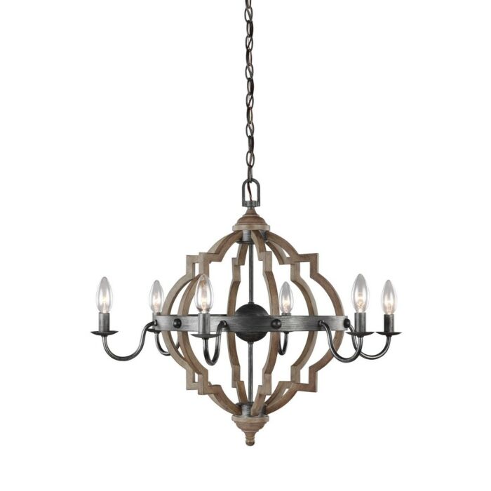 Sea Gull Socorro 6 Light Quatrefoil Chandelier in Stardust