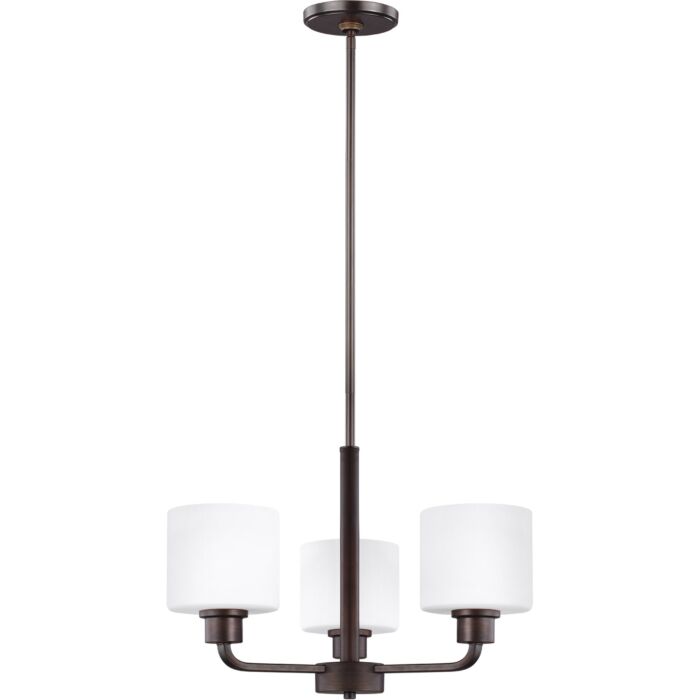 Sea Gull Canfield 3 Light Chandelier in Bronze