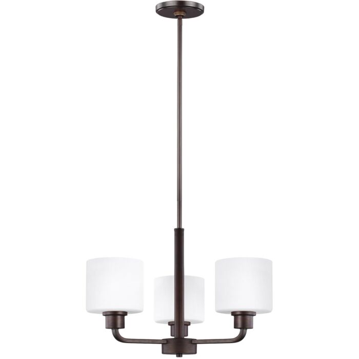 Sea Gull Canfield 3 Light Chandelier in Bronze