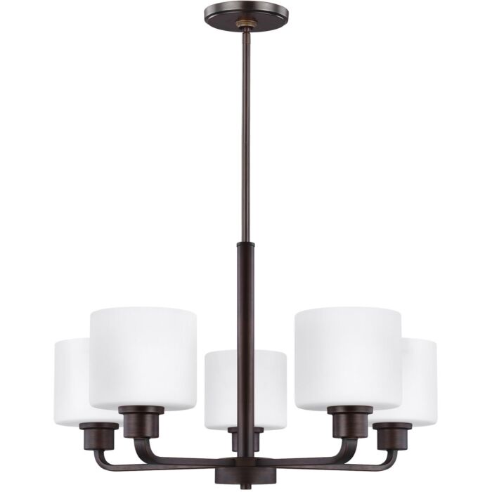 Sea Gull Canfield 5 Light Chandelier in Bronze