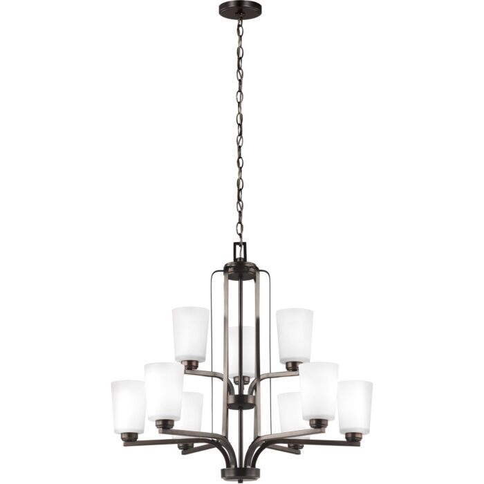 Sea Gull Franport 9 Light Chandelier in Bronze