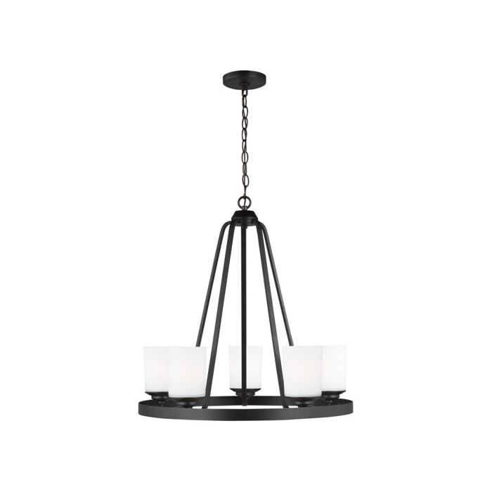 Sea Gull Kemal 5 Light Transitional Chandelier in Midnight Black