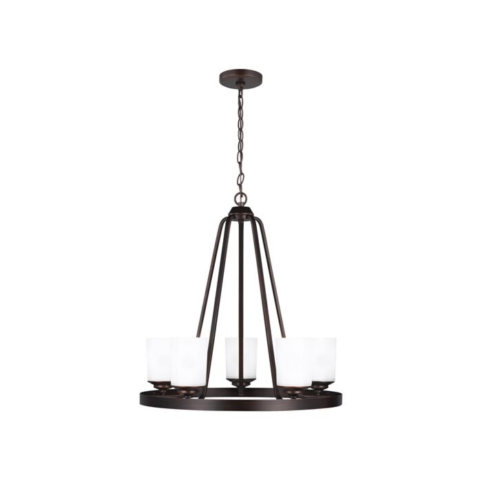 Sea Gull Kemal 5 Light Transitional Chandelier in Bronze